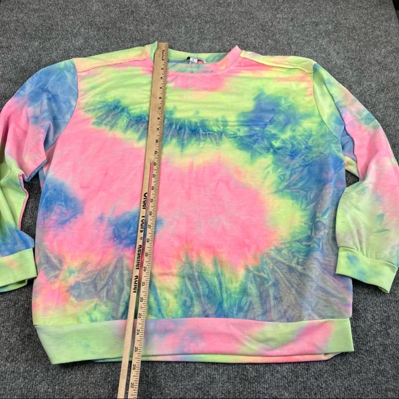 She + Sky Tye Dye sweater long sleeve shirt large sweatshirt - Picture 2 of 7